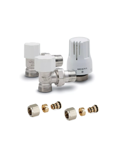 KIT VALVOLA/TESTA TERMOSTATIZZABILE 3/8'' RAME