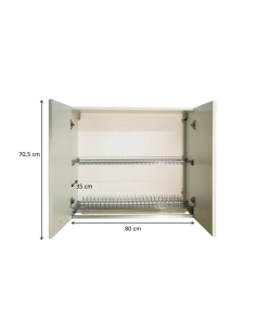 PENSILE DA 80 CM 2 ANTE CON SCOLAPIATTI BIANCO