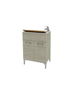 LAVATOIO CON DUE ANTE ROVERE GRIGIO