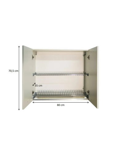 PENSILE DA 80 CM 2 ANTE CON SCOLAPIATTI BIANCO