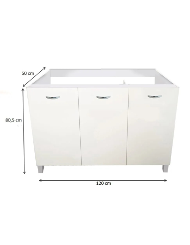 MOBILE SOTTOLAVELLO DA 120 CM CON 3 ANTE BIANCO